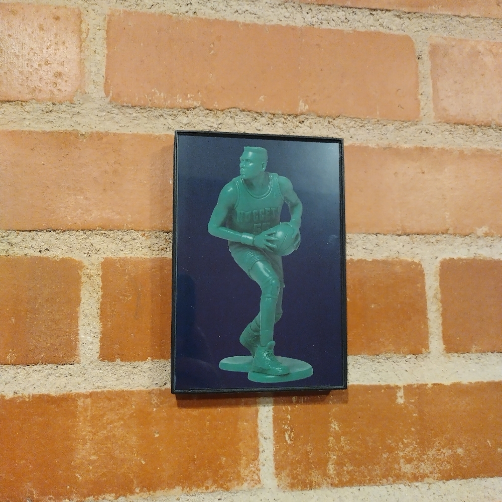Dikembe Mutumbo Retro NBA Plastic Army Framed Art Print Man Denver Nuggets